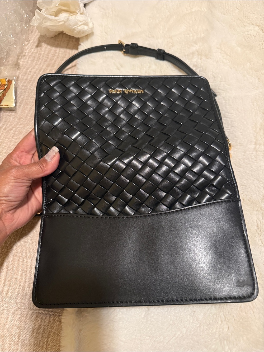 Michael Kors Black Quilted Leather Crossbody with Gold Hardware - Picture 6 of 7